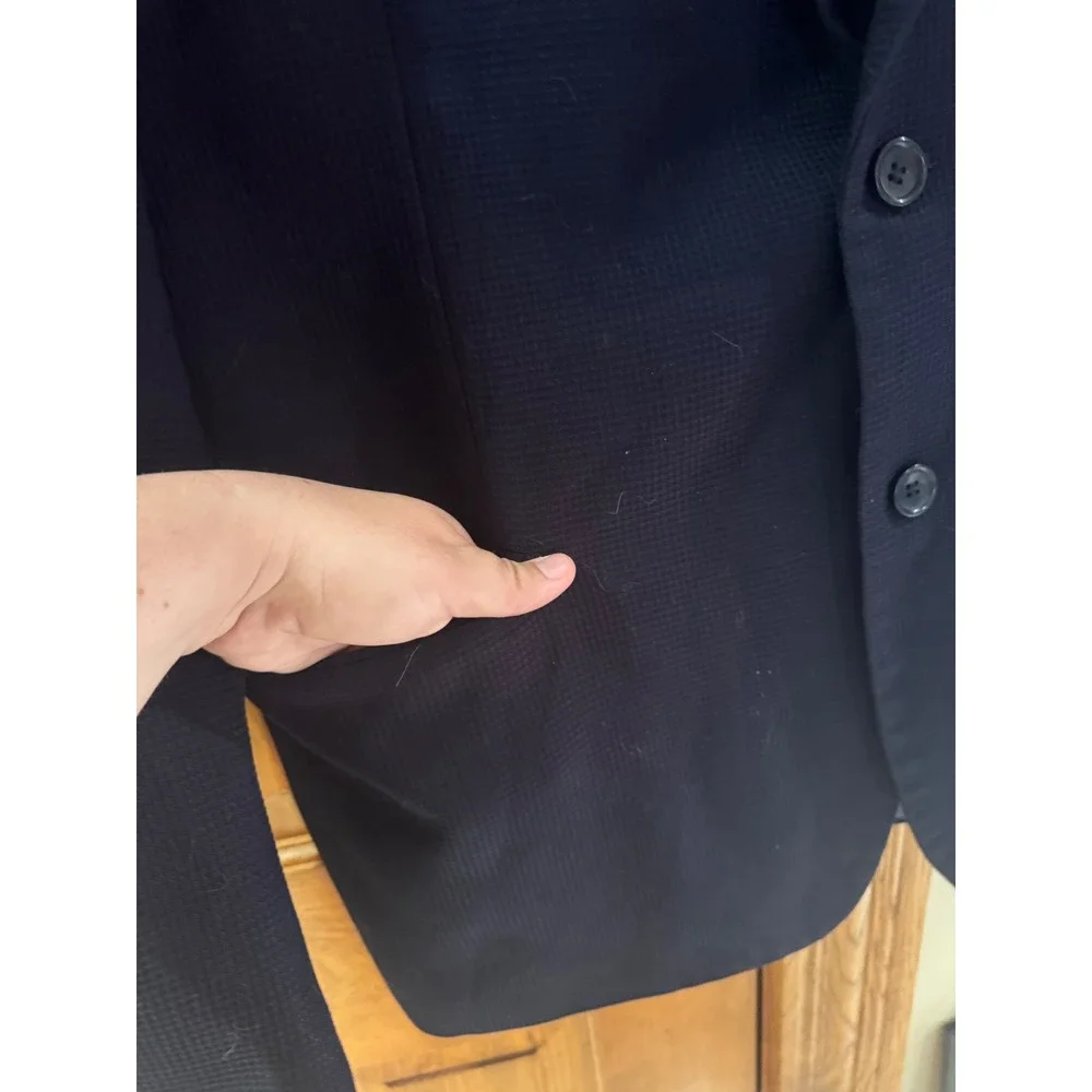 Giorgio‎ Fiorelli Mens Navy Blue Textured Two Button Blazer Jacket Size 50R